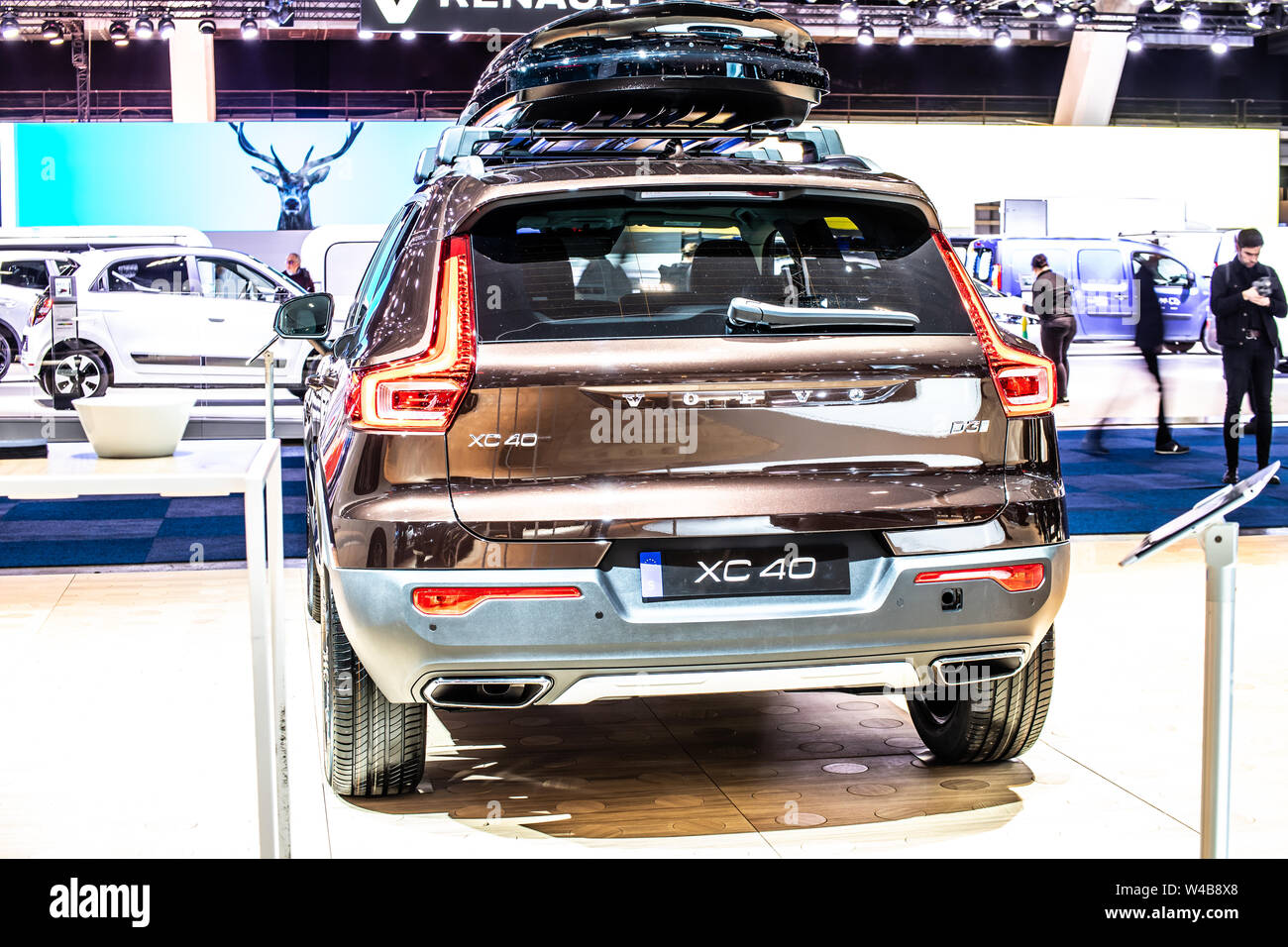 Brussels, Belgium, Jan 2019 Volvo XC40, Brussels Motor Show, compact crossover SUV manufactured and marketed by Volvo Cars, Car of the Year 2018 Stock Photo