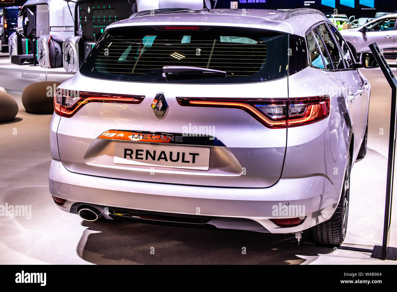 Brussels, Belgium, Jan 2019: Renault Megane IV Grandtour, Brussels Motor  Show, 4th gen, CMF-CD platform, combi station wagon car produced by Renault  Stock Photo - Alamy