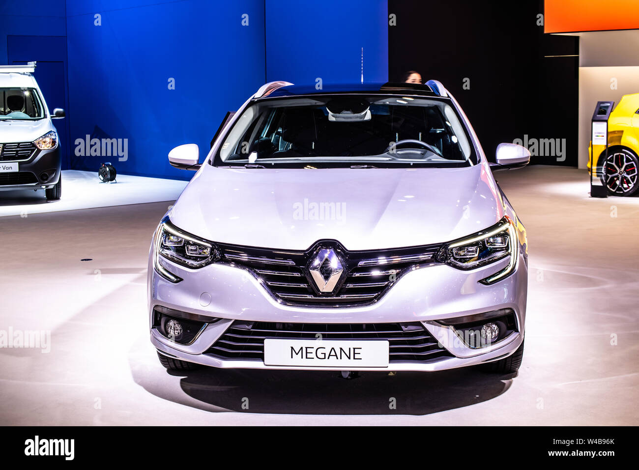 Brussels, Belgium, Jan 2019: Renault Megane IV Grandtour, Brussels Motor  Show, 4th gen, CMF-CD platform, combi station wagon car produced by Renault  Stock Photo - Alamy