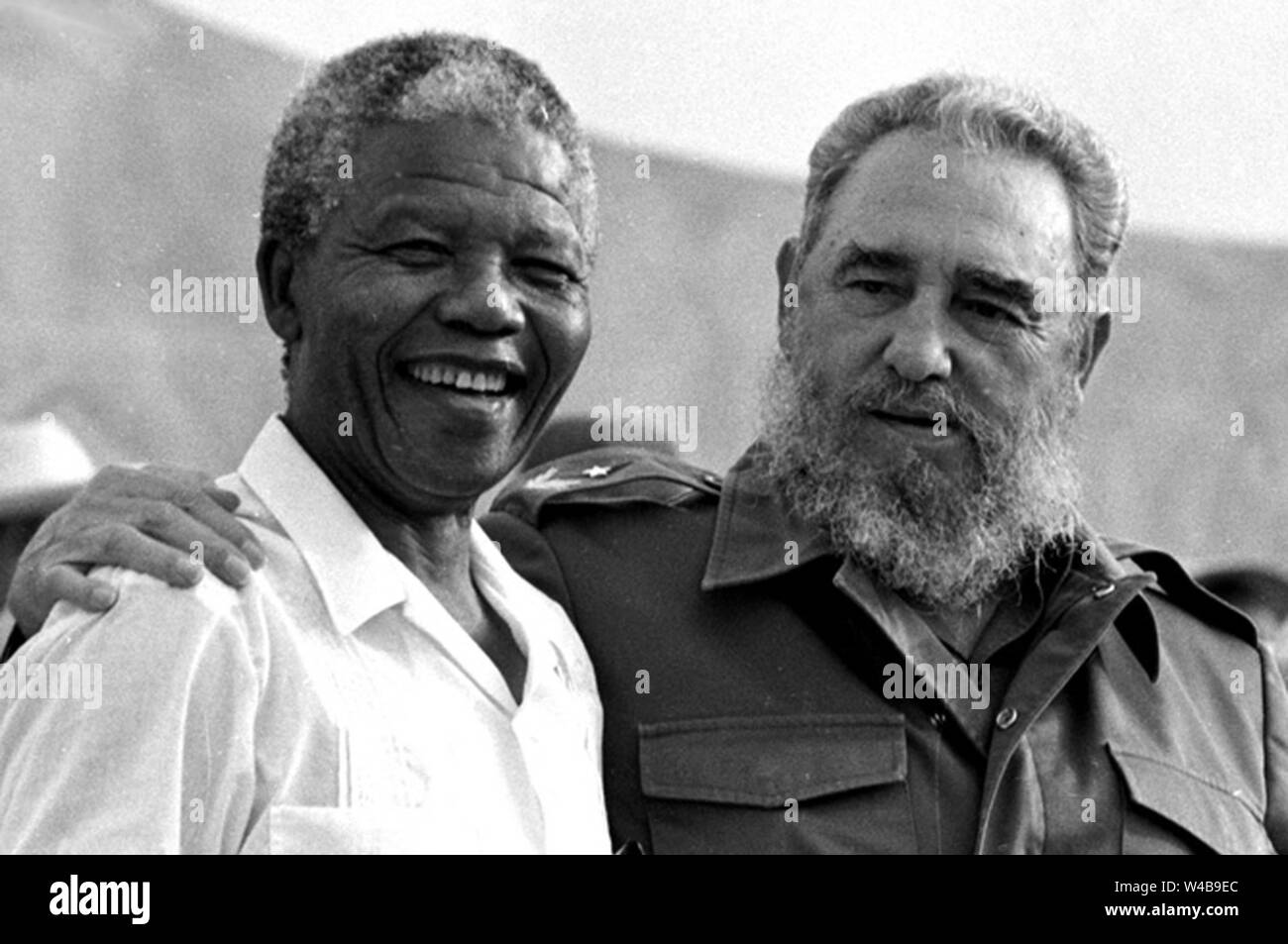 Fidel Castro (Cuba) and Nelson Mandela (South Africa) in La Habana in 1991 Stock Photo