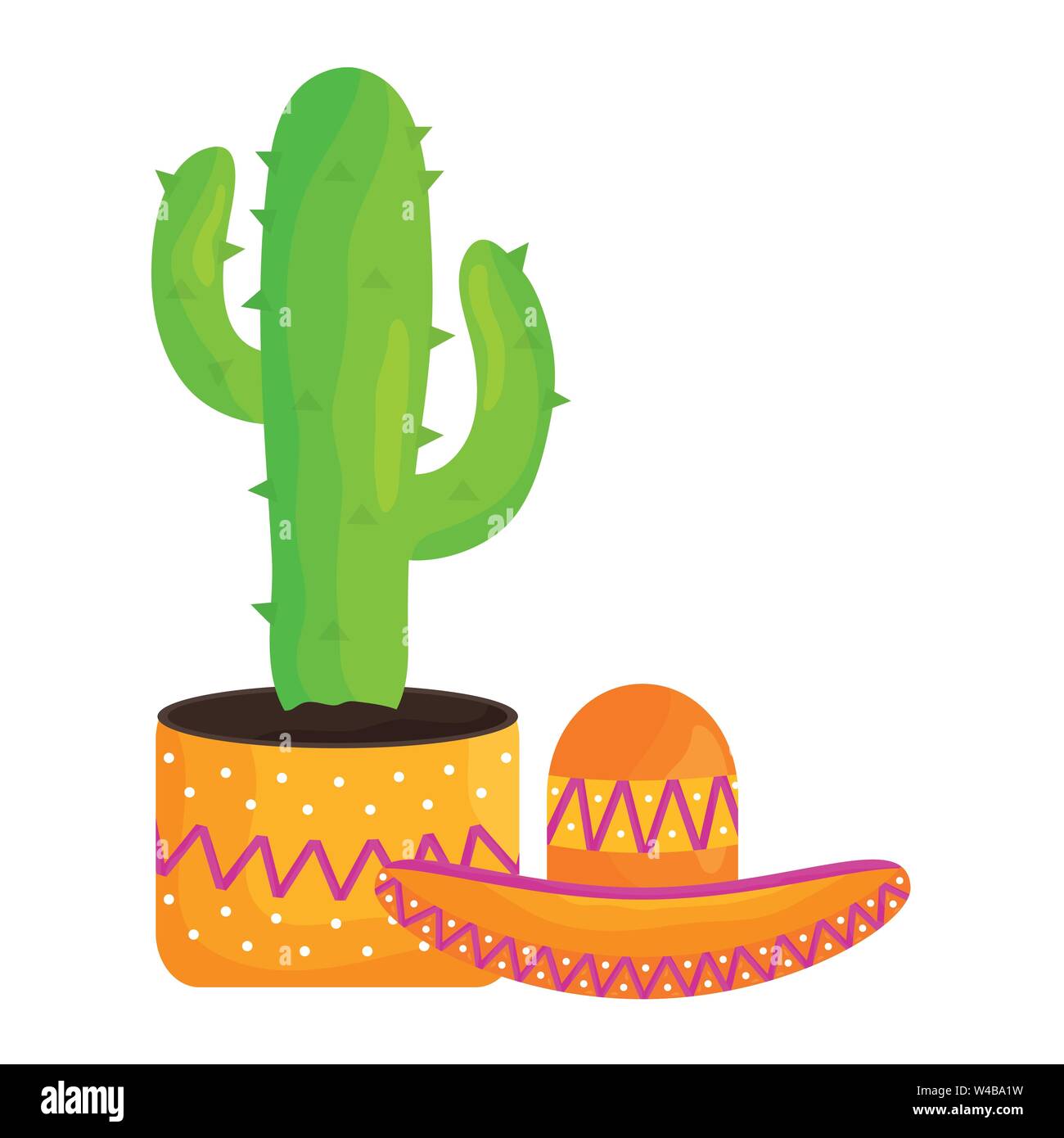 cactus plant with mexican hat vector illustration design Stock Vector ...