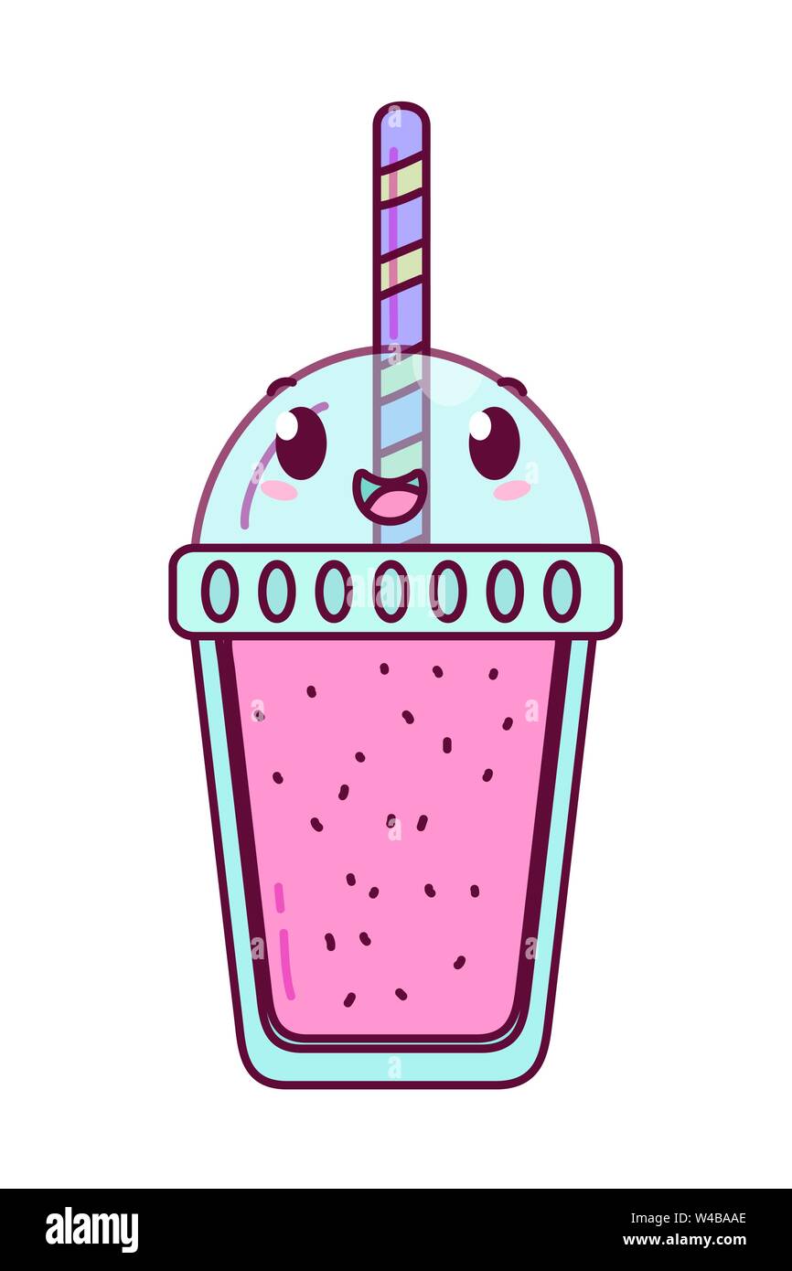 delicious tasty sweet milkshake cartoon vector illustration graphic