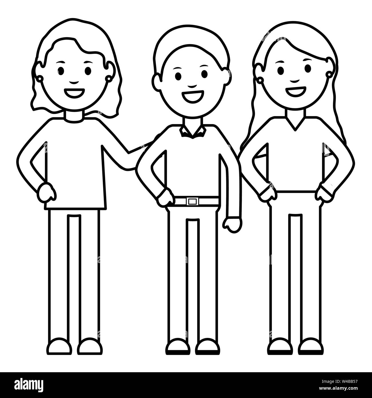 young people avatars characters vector illustration design Stock Vector ...