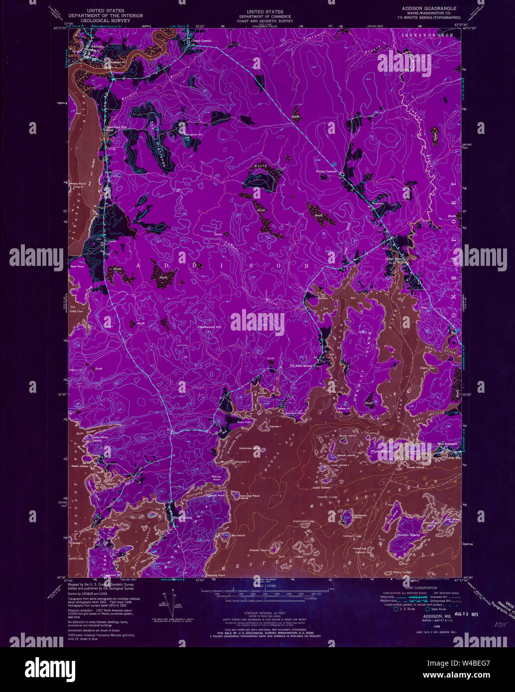Maine USGS Historical Map Addison 806446 1948 24000 Inversion