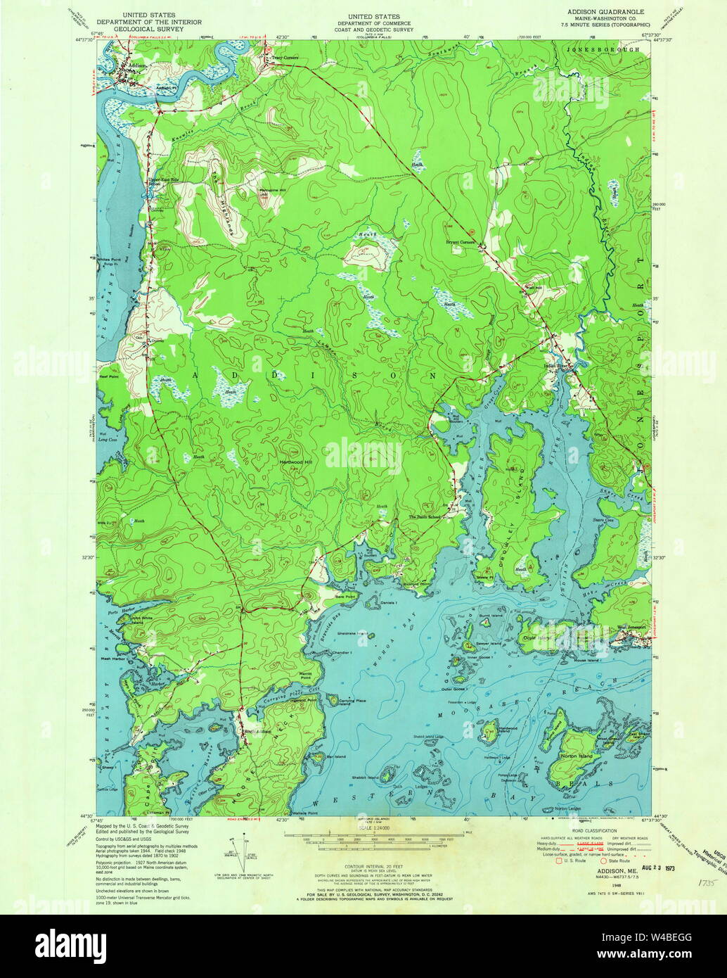 Maine USGS Historical Map Addison 806446 1948 24000 Restoration Stock
