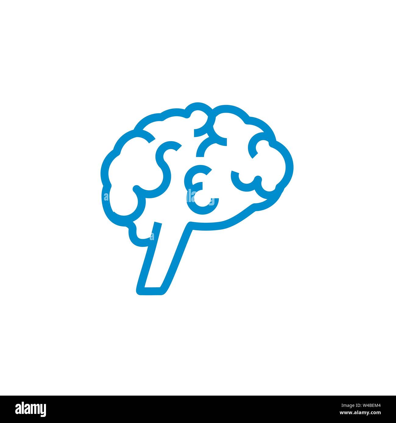 Brain related vector glyph icon. Stock Vector
