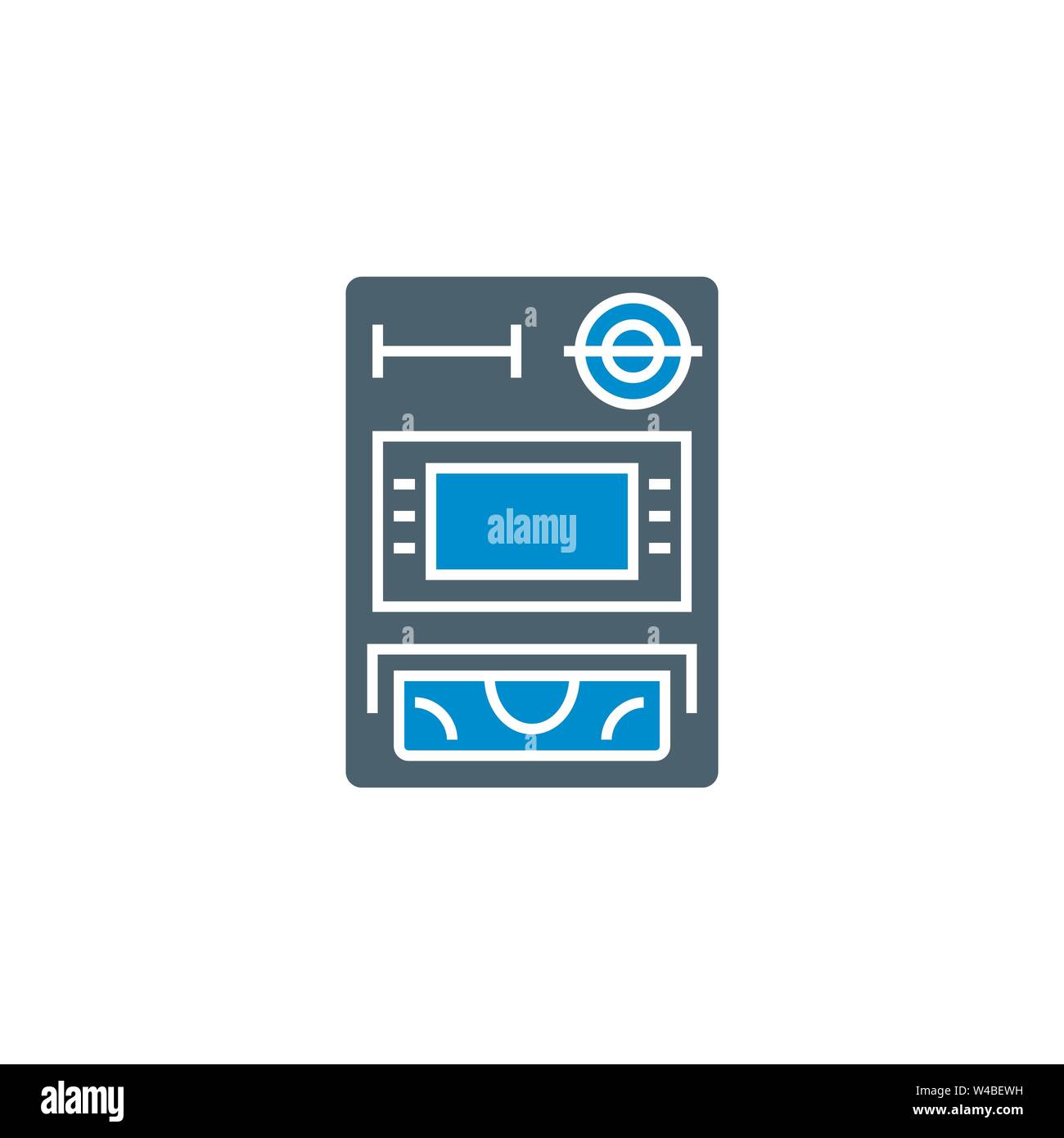 ATM related vector glyph icon. Stock Vector