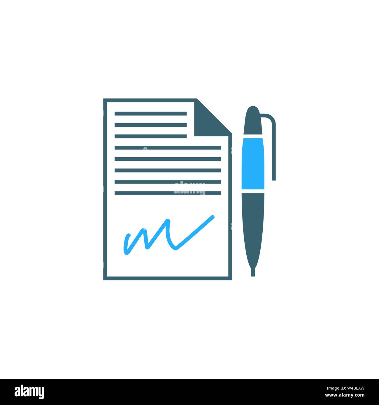 Contract related vector glyph icon. Stock Vector