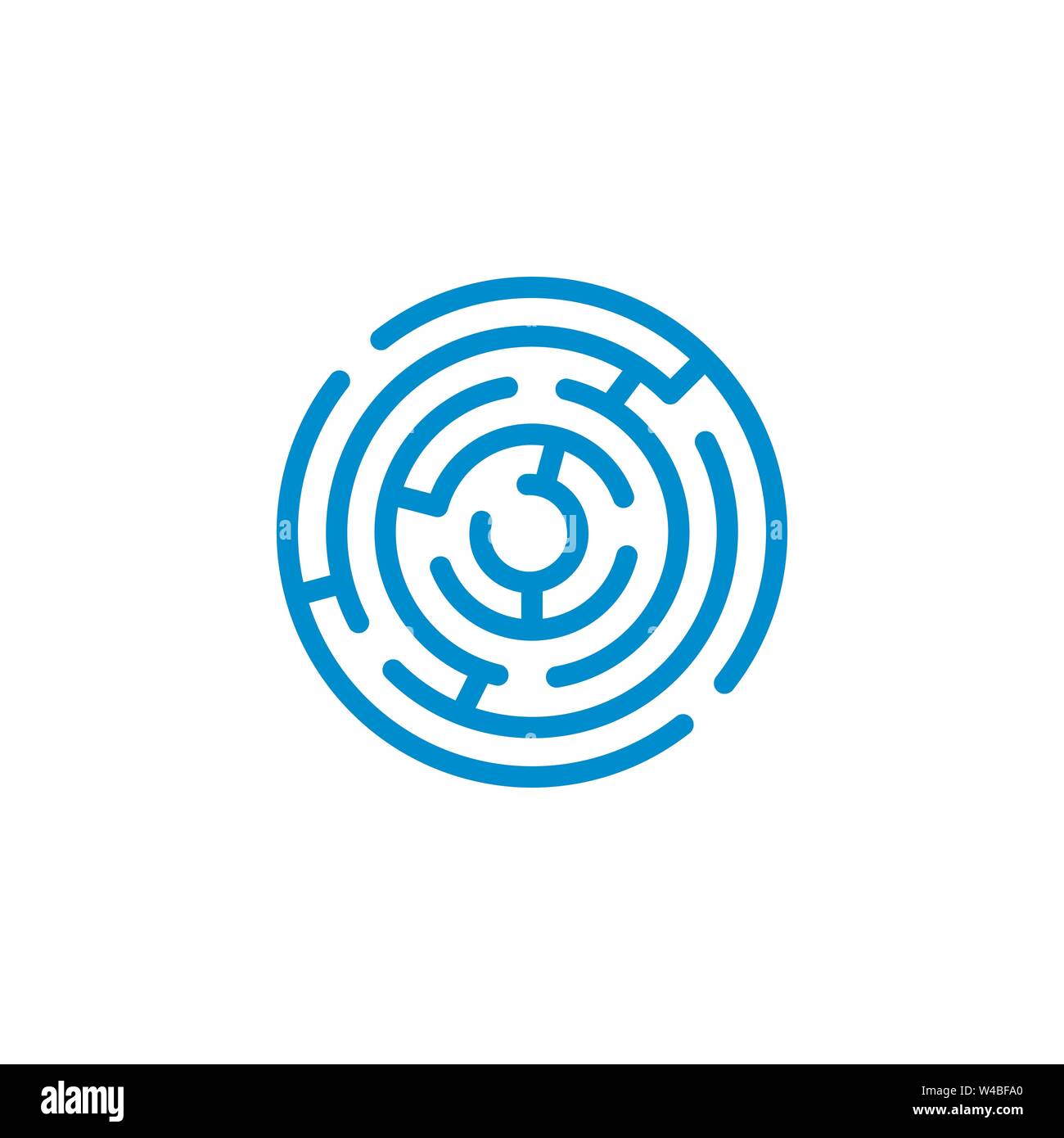 Labyrinth related vector glyph icon. Stock Vector