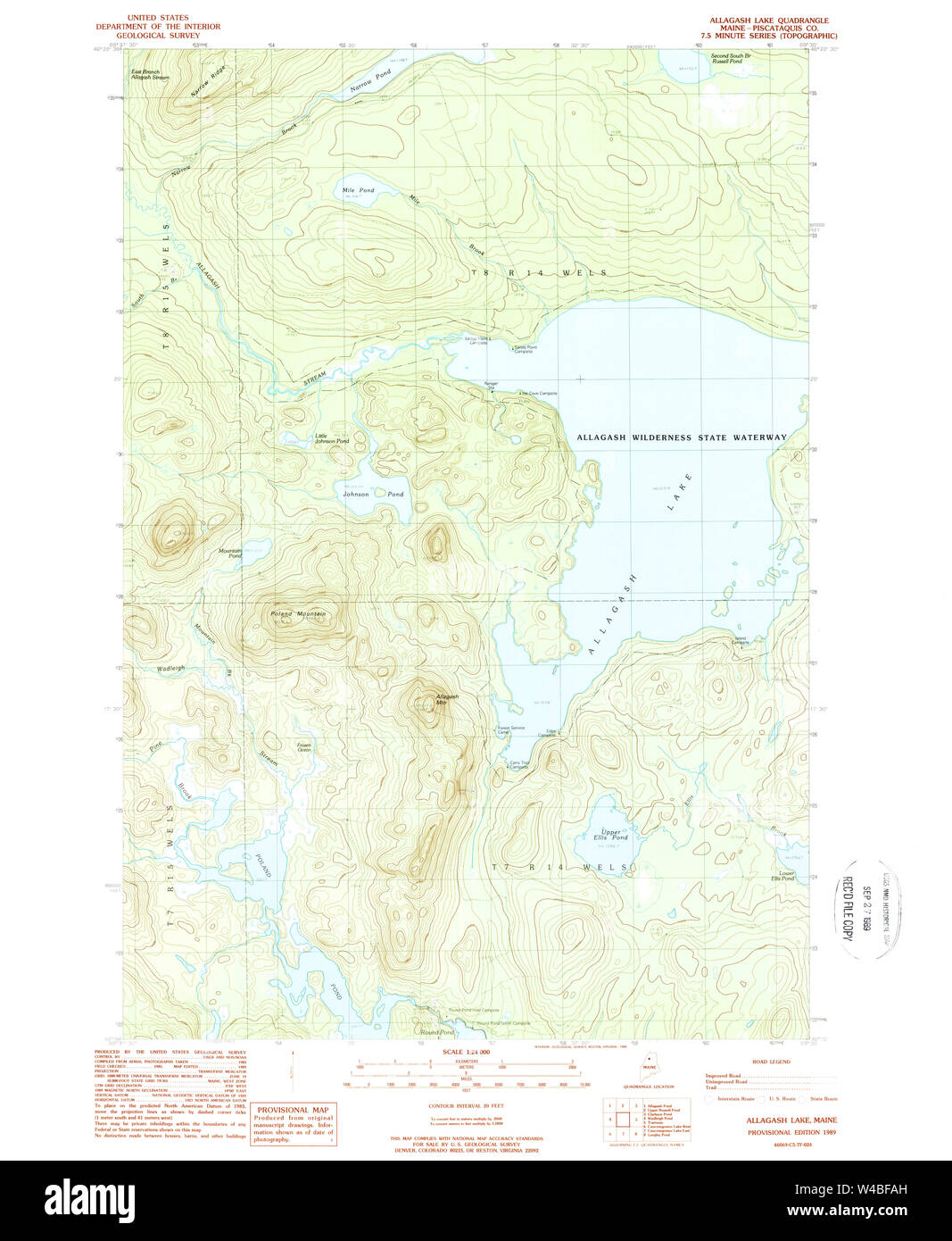 Maine USGS Historical Map Allagash Lake 460083 1989 24000 Restoration   Maine Usgs Historical Map Allagash Lake 460083 1989 24000 Restoration W4BFAH 