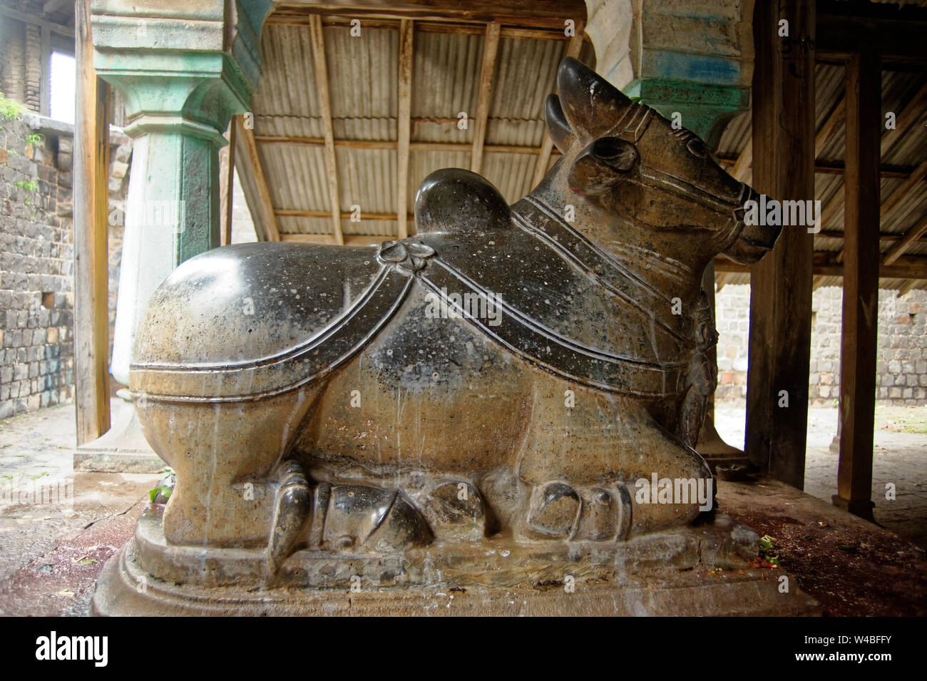 statue of nandi bull in one stone stock photo alamy https www alamy com statue of nandibull in one stone image260867823 html