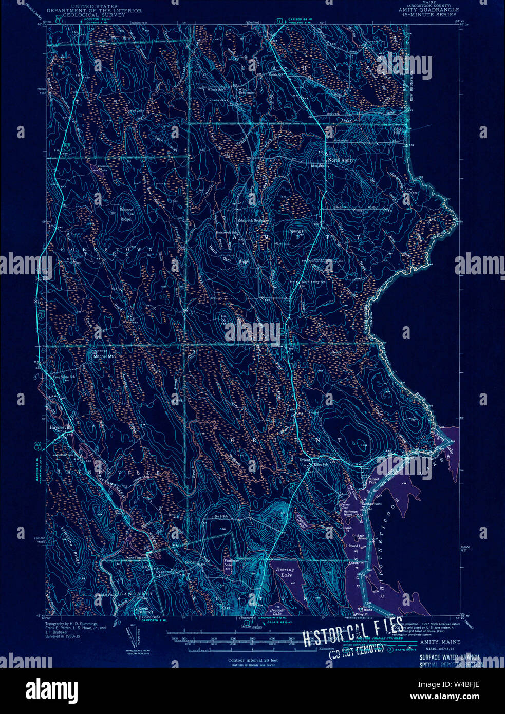 Maine USGS Historical Map Amity 460085 1941 62500 Inversion Restoration