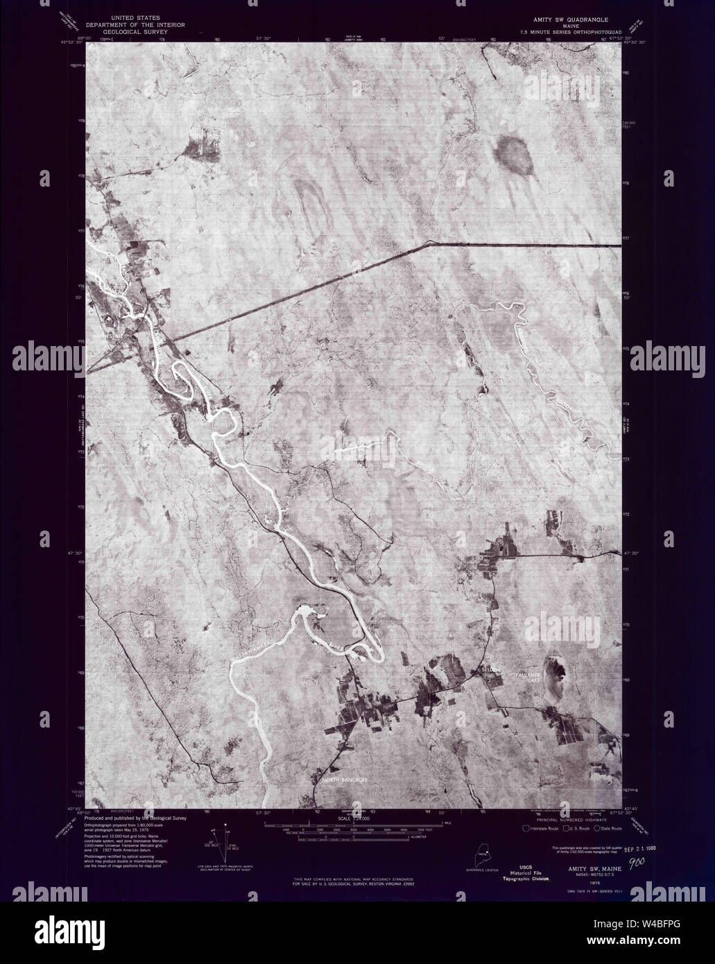 Maine USGS Historical Map Amity SW 806456 1975 24000 Inversion