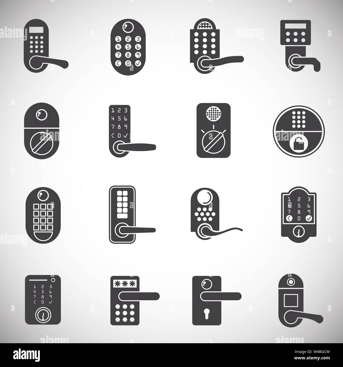 Smart lock icons set on background for graphic and web design. Simple ...