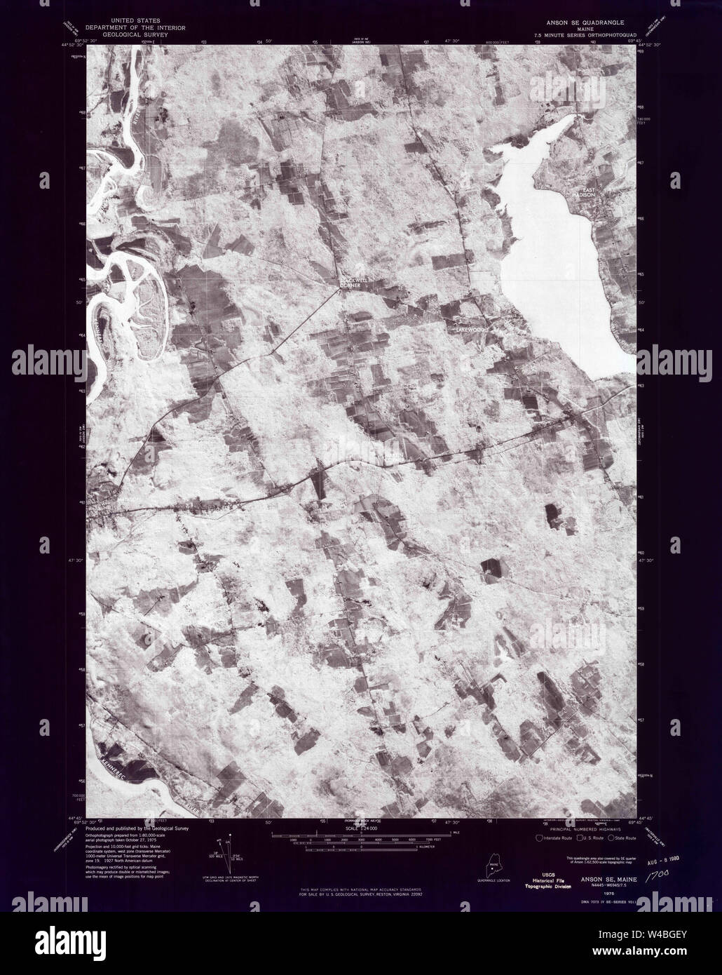Maine USGS Historical Map Anson SE 806460 1975 24000 Inversion