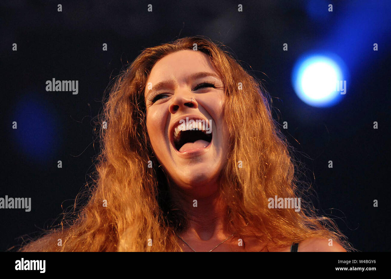 Singer Joss Stone, during the presentation of her show at Rock in Rio 2011, in the city of Rio de Janeiro, Brazil. Stock Photo