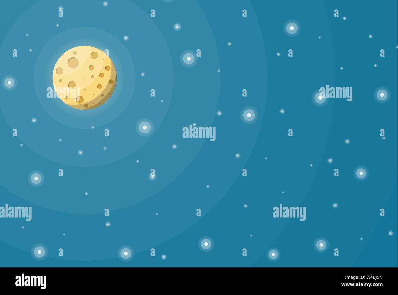 Fullmoon in night sky with stars Stock Vector Image & Art - Alamy