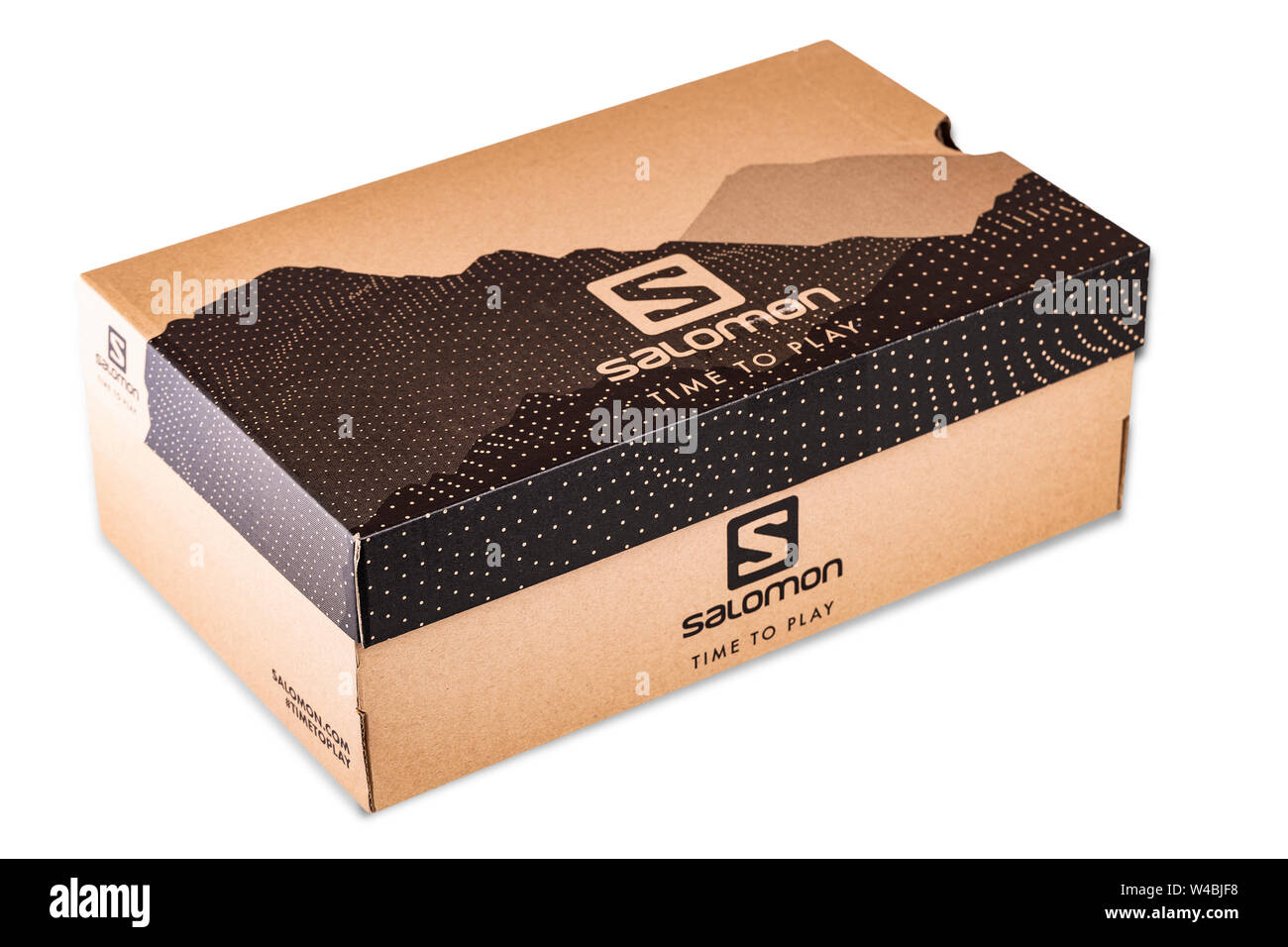 Kamchatka, Russia, 10 Jule 2019 - Salomon Sign On Salomon Shoe Box isolated  on white background Stock Photo - Alamy