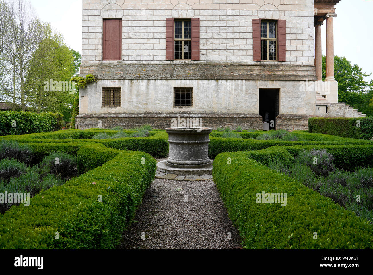 Garden side Villa Foscari called La Malcontenta, architect Andrea Palladio Stock Photo