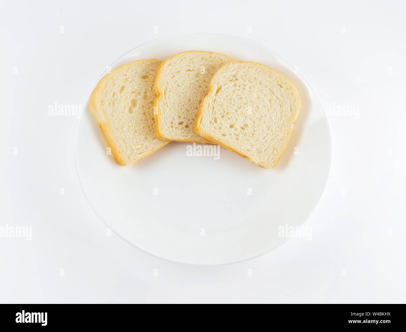Square Plain Bread On White Background Top View Stock Photo Alamy