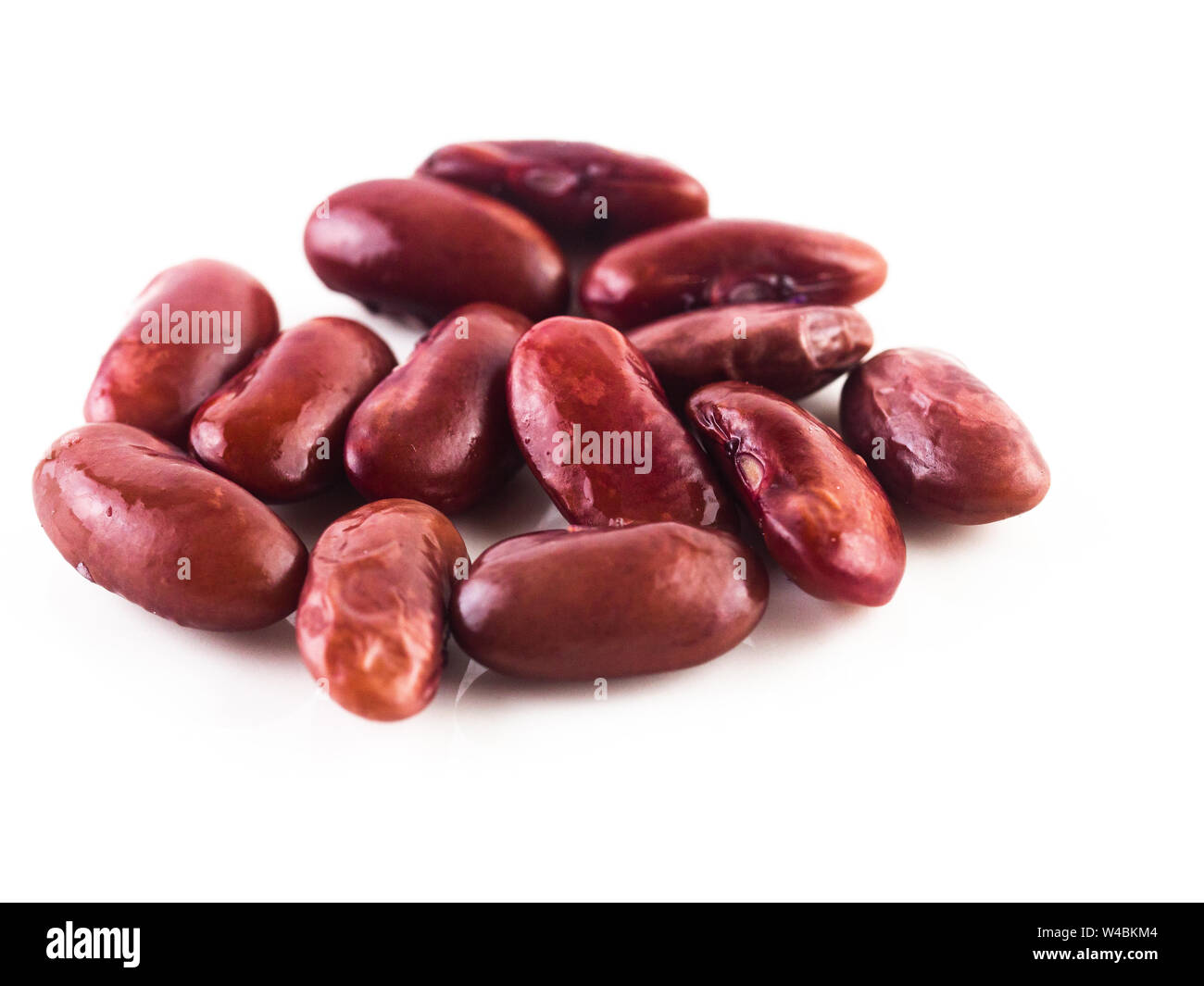 Pile of red kidney bean, canned beans isolated on white background, Red beans ready to eat Stock Photo