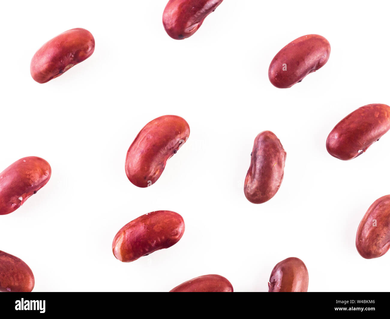Pile of red kidney bean, canned beans isolated on white background, Red beans ready to eat Stock Photo