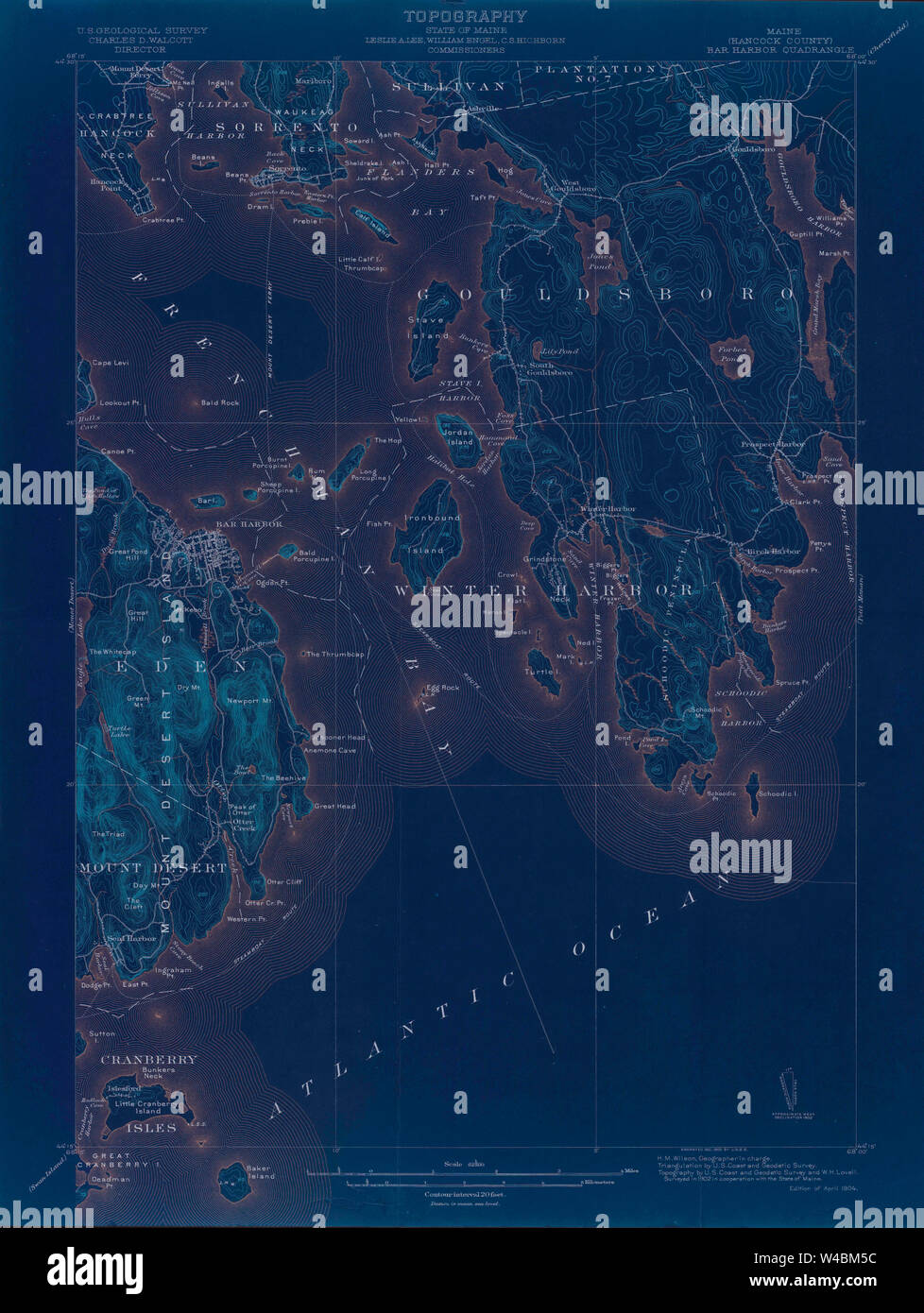 Maine USGS Historical Map Bar Harbor - Maine Usgs Historical Map Bar Harbor 306454 1904 62500 Inversion Restoration W4BM5C 