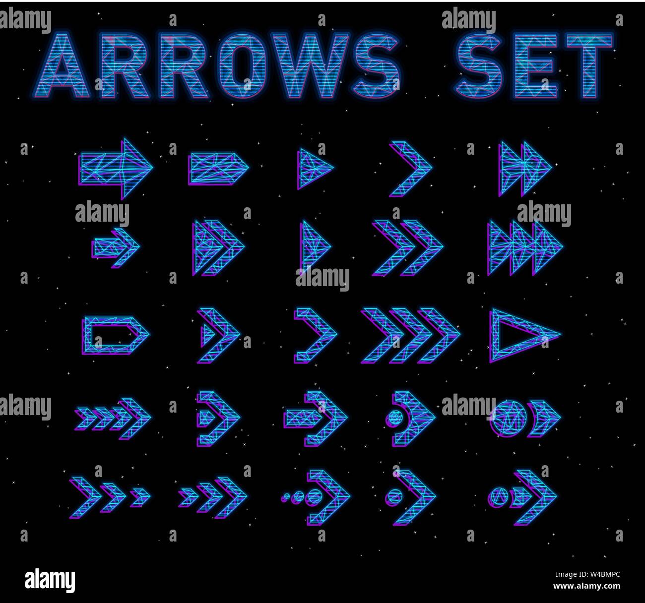 Futuristic Hologram Hud Blue Vector Arrows Set English Alphabet With Hologram Effect Digital Hi Tech Style Letters And Symbols Stock Vector Image Art Alamy