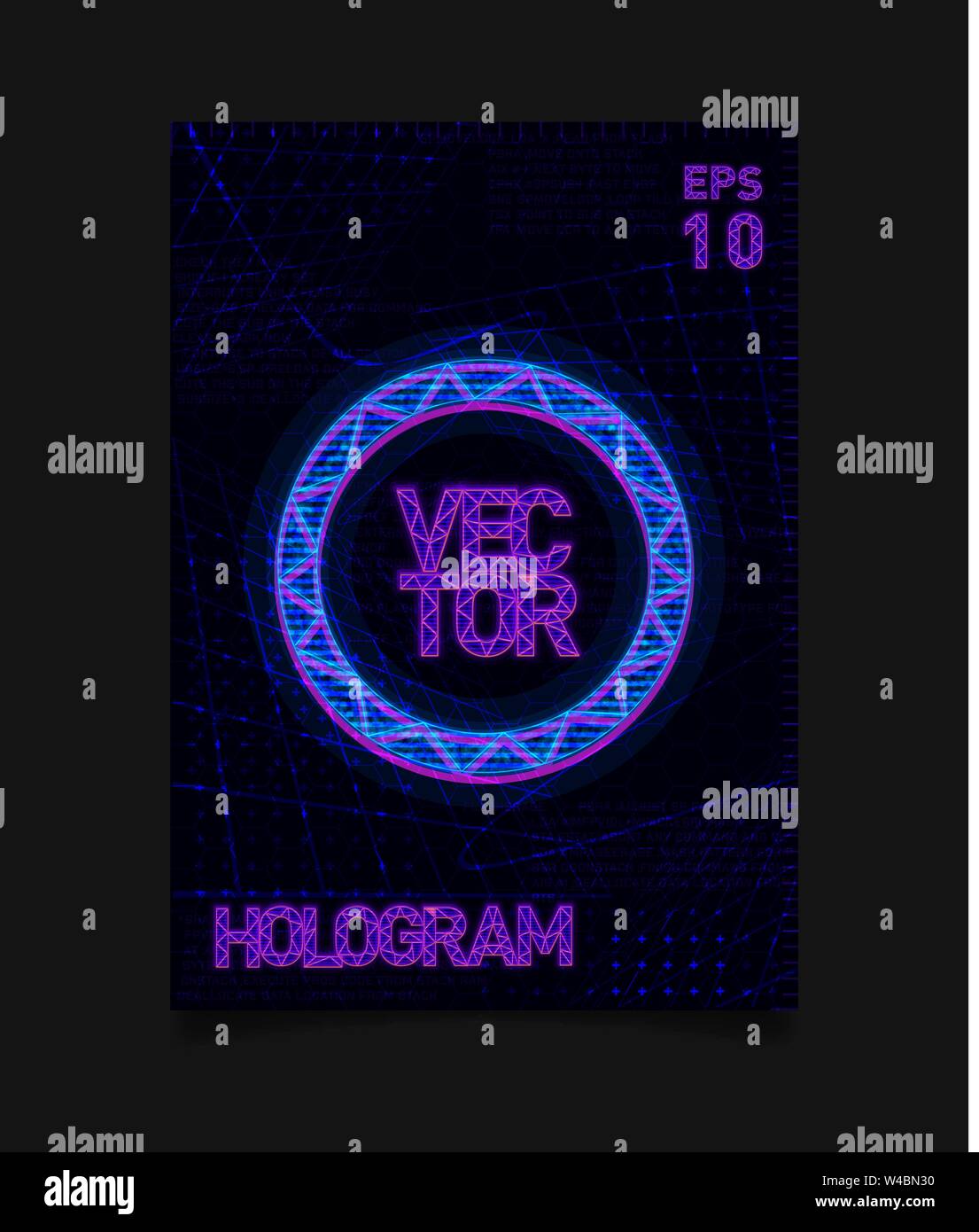 Futuristic Hologram HUD blue circle with hologram effect and futuristic ...