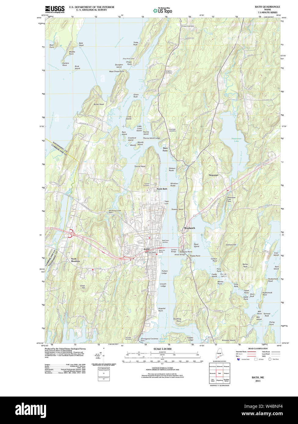 Map of bath maine Cut Out Stock Images & Pictures Alamy