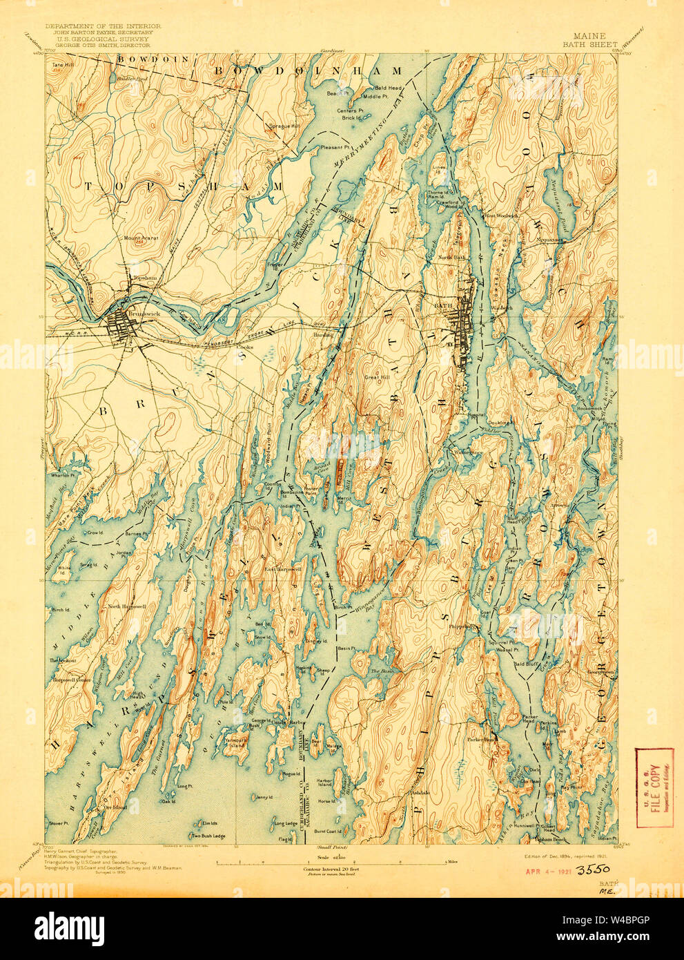 Bath maine map hires stock photography and images Alamy
