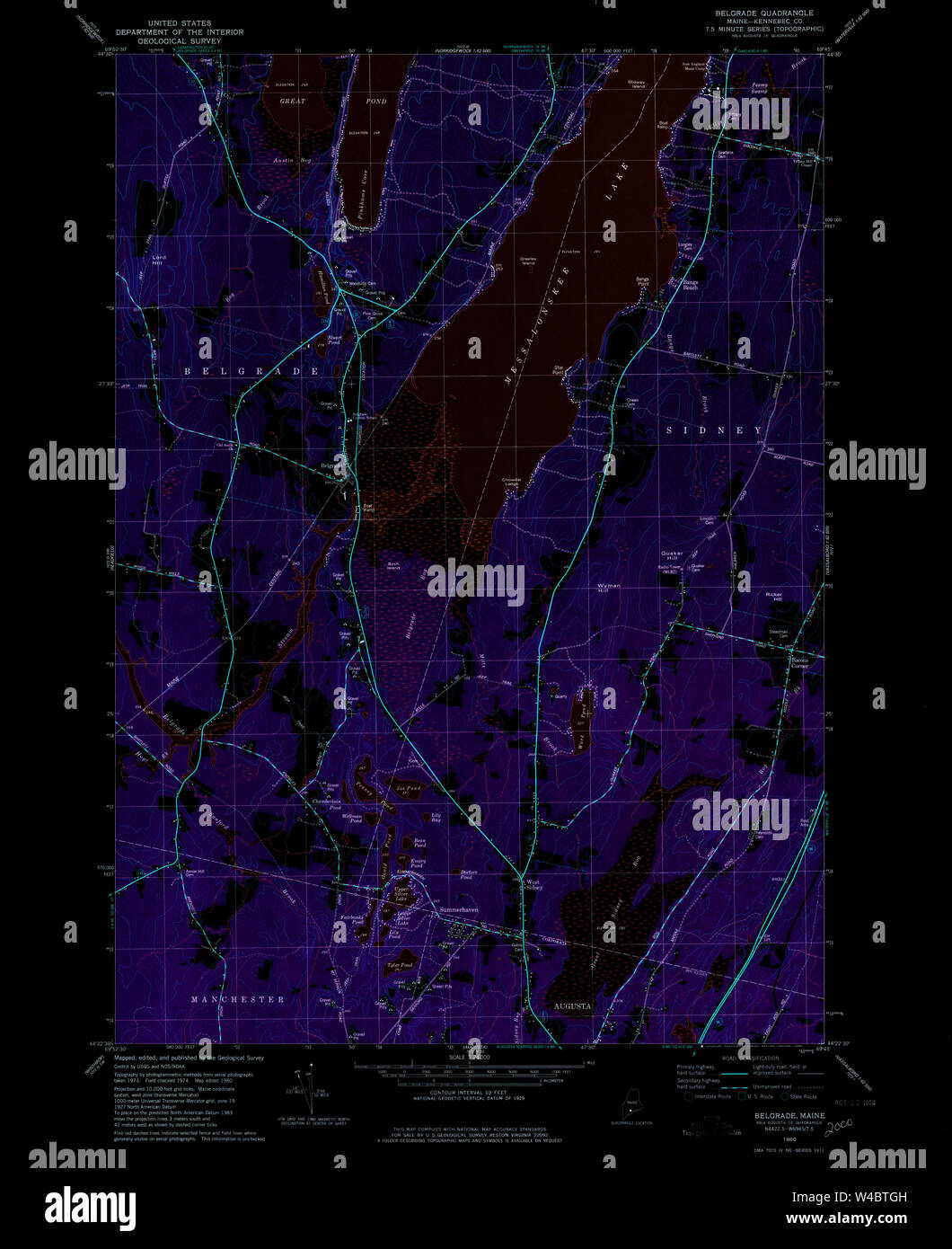 Maine USGS Historical Map Belgrade 460178 1980 24000 Inversion   Maine Usgs Historical Map Belgrade 460178 1980 24000 Inversion Restoration W4BTGH 