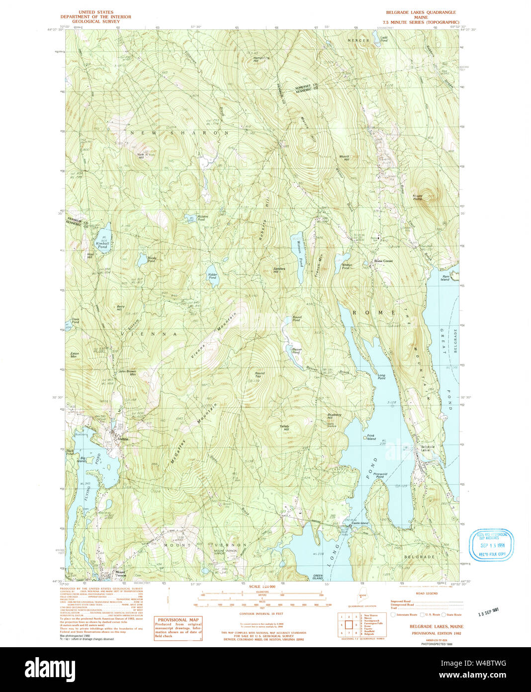 Map Of Belgrade Lakes Maine Map Of Belgrade Maine Cut Out Stock Images & Pictures - Alamy