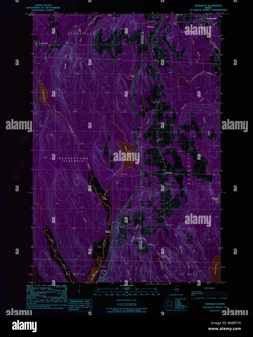Maine USGS Historical Map Benedicta 104911 1989 24000 Inversion