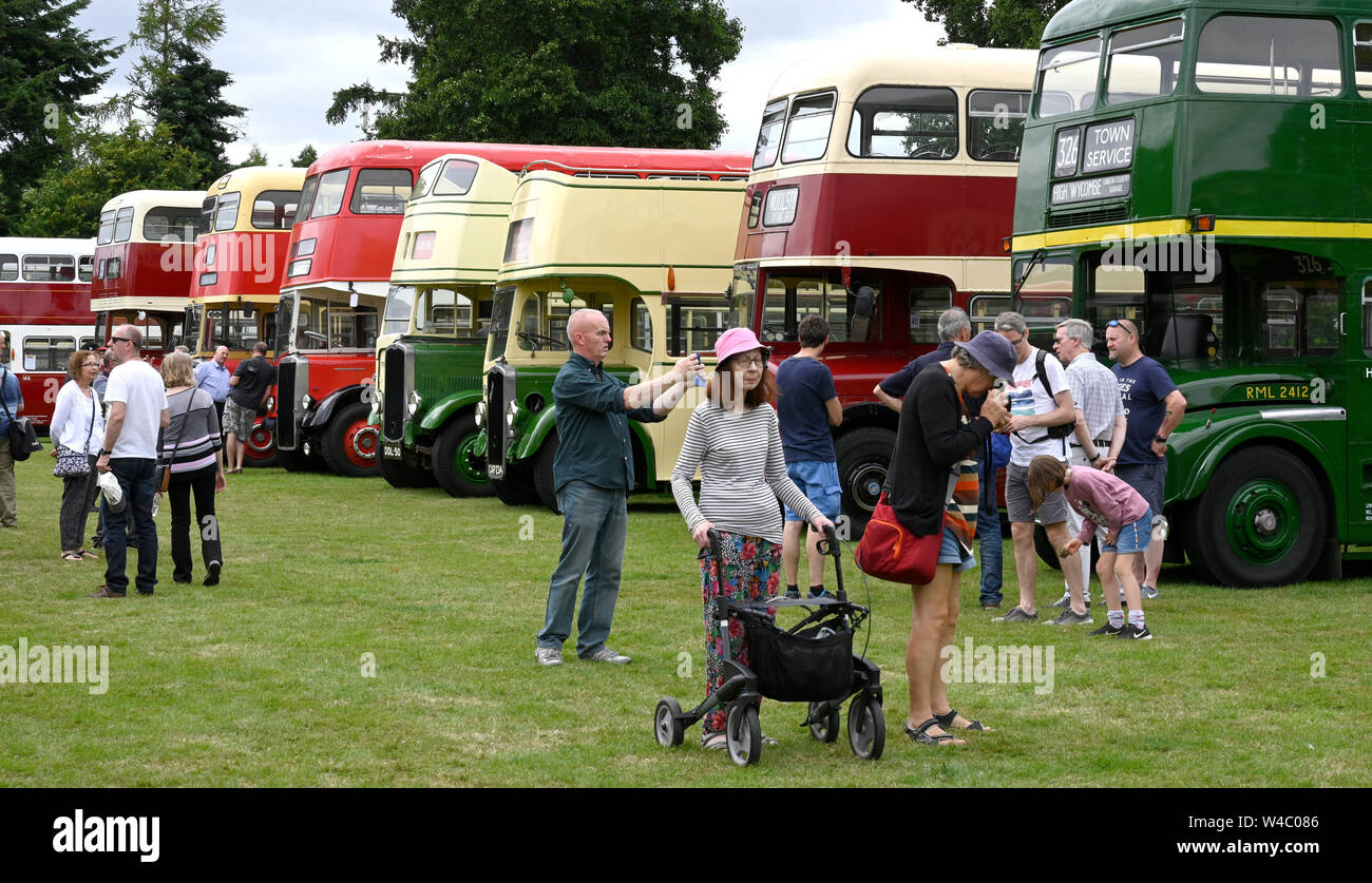 Crowds at a vintage vehicle show, Alton, Hampshire, England, UK Stock Photo