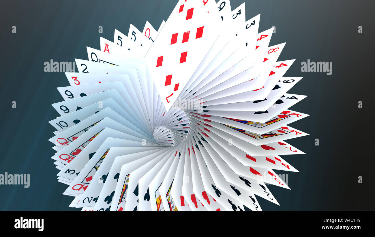 3d rendering poker cards falling Stock Photo - Alamy