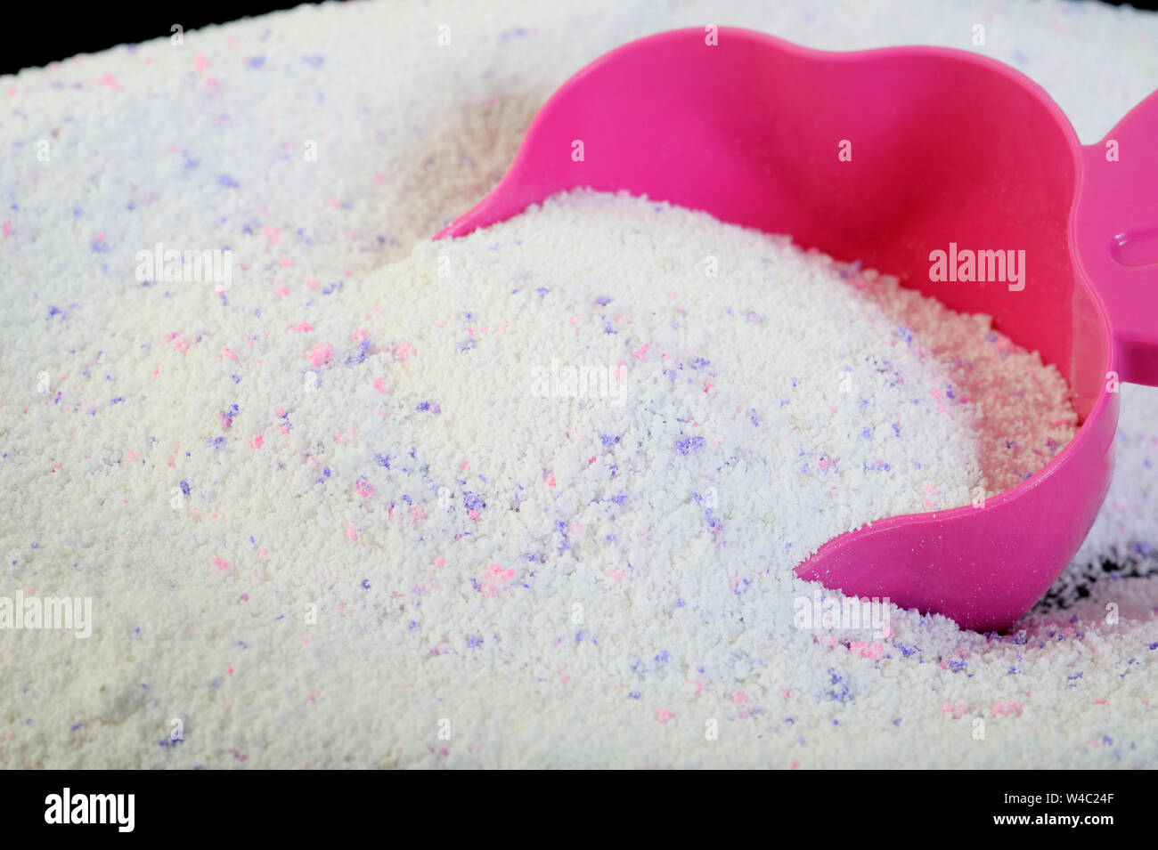 detergent washing powder for washing machine with plastic scoop Stock Photo