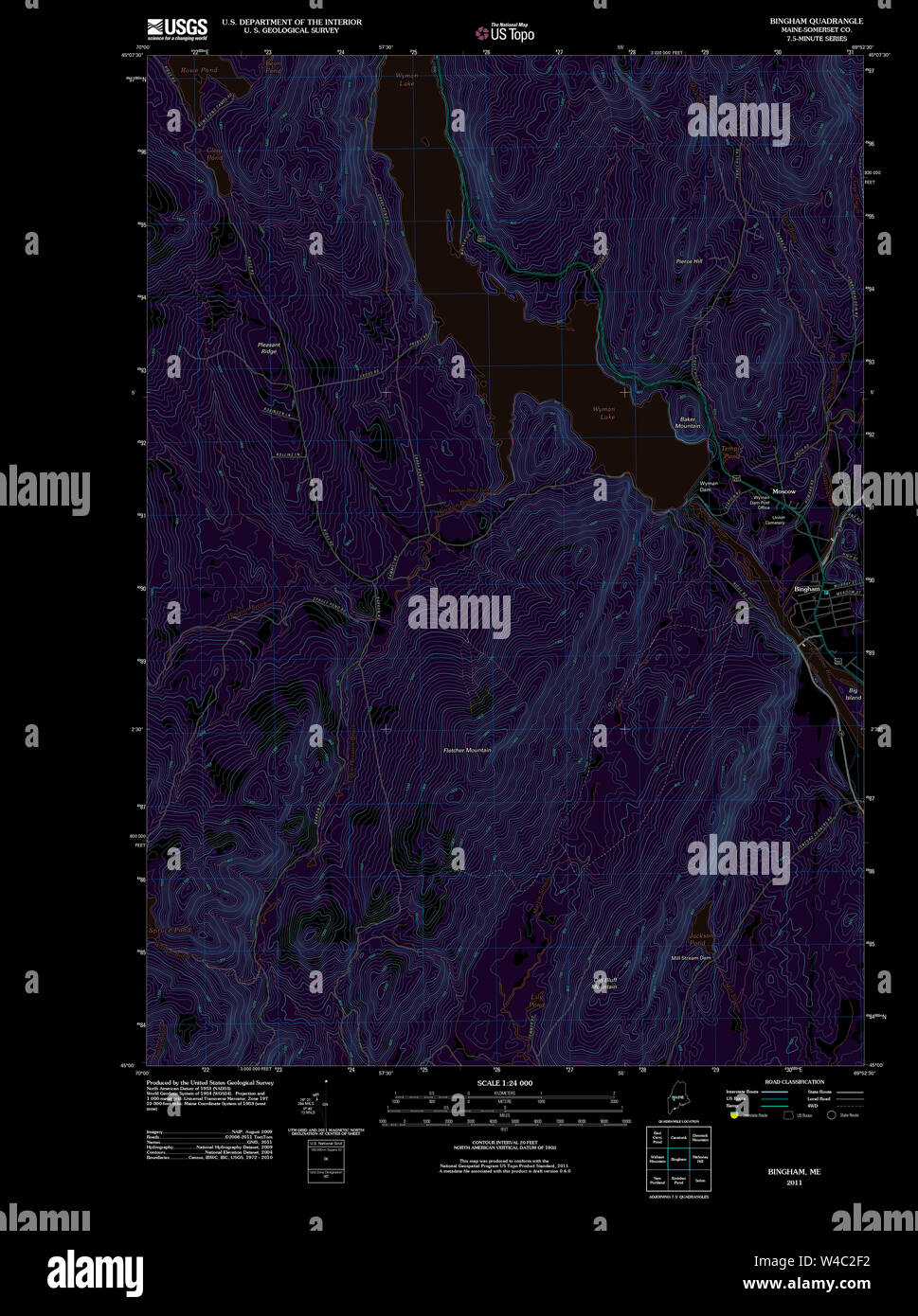 Maine USGS Historical Map Bingham 20110902 TM Inversion Restoration
