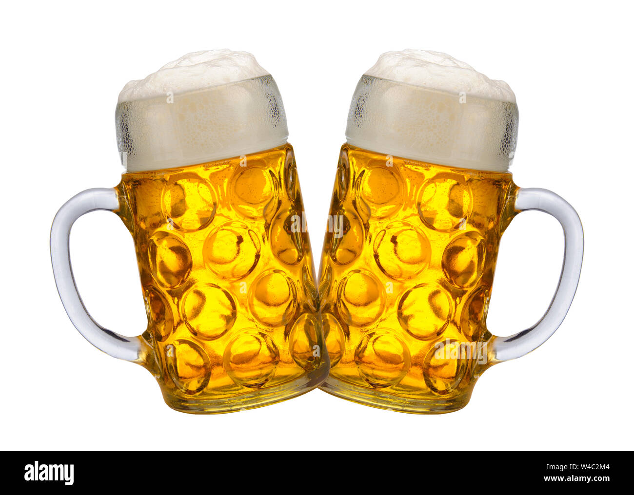 big glass of Bavarian beer isolated Stock Photo