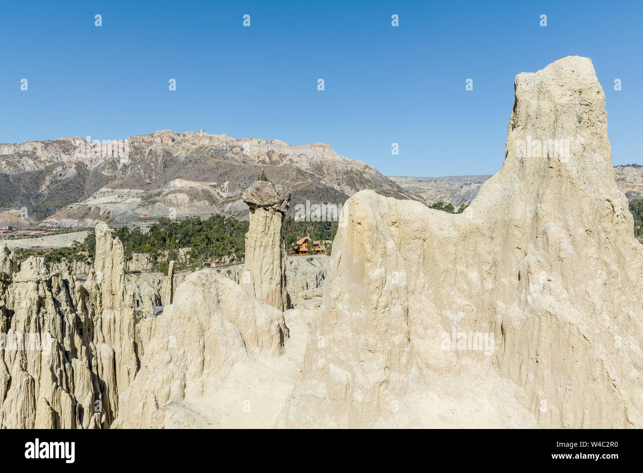 Sandstone formations in Valle de la Luna (Moon Valley) near La Paz, Bolivia Stock Photo