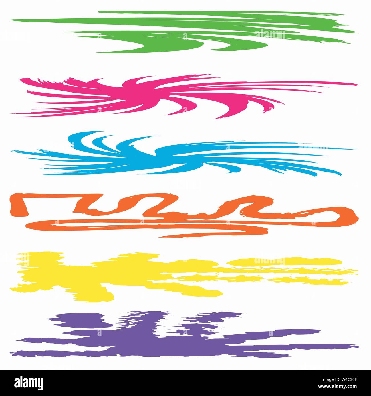 brightly colored graffiti stains Set Stock Vector