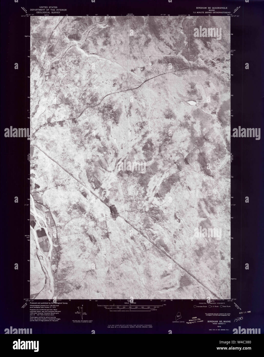Maine USGS Historical Map Bingham SE 806519 1975 24000 Inversion
