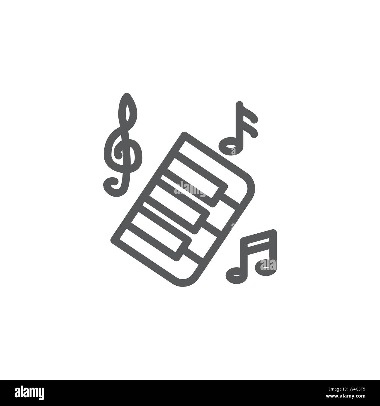 Music line icon on white background Stock Vector