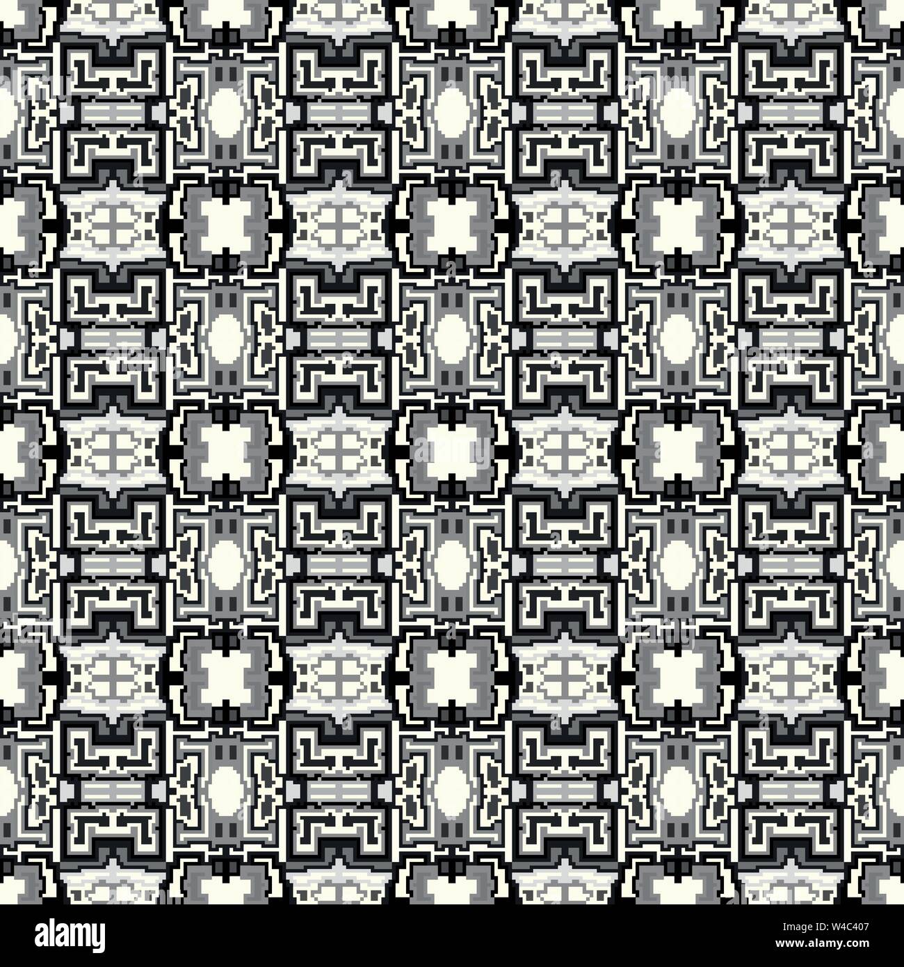 polygons monochrome geometric seamless pattern vector illustration Stock Vector