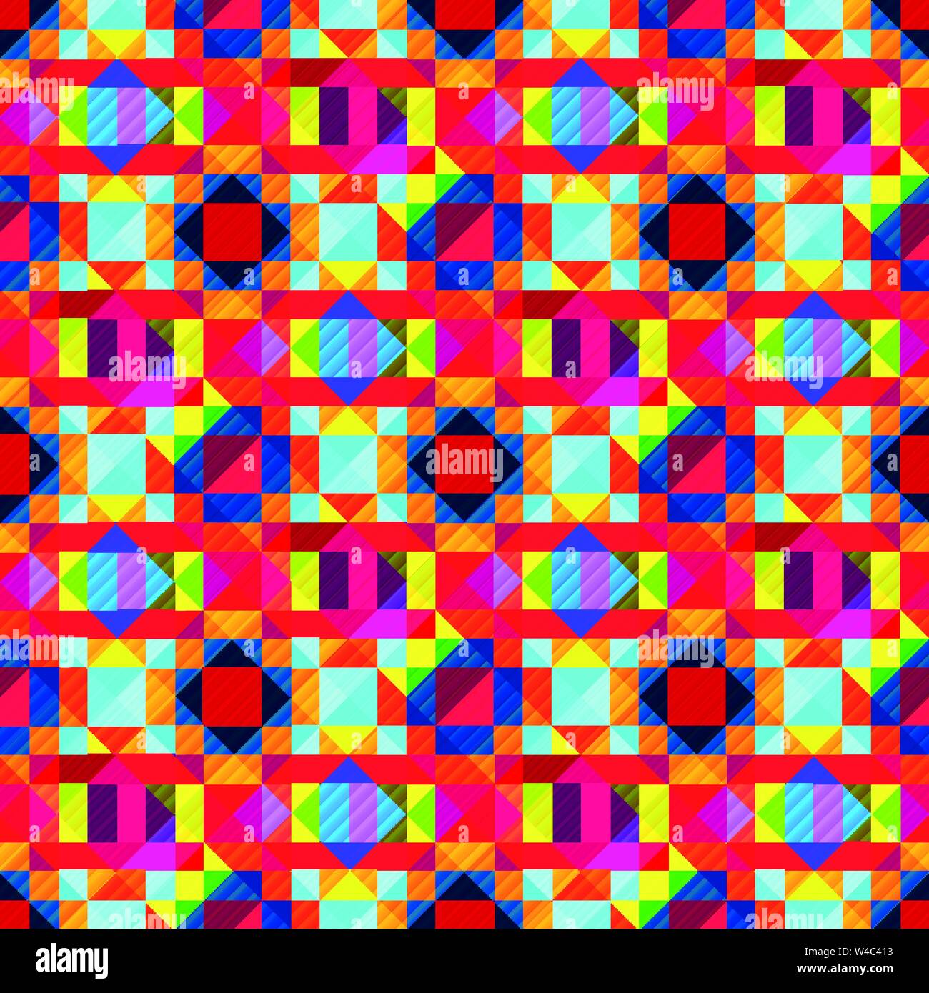 beautiful colored polygons abstract geometric seamless pattern Stock Vector