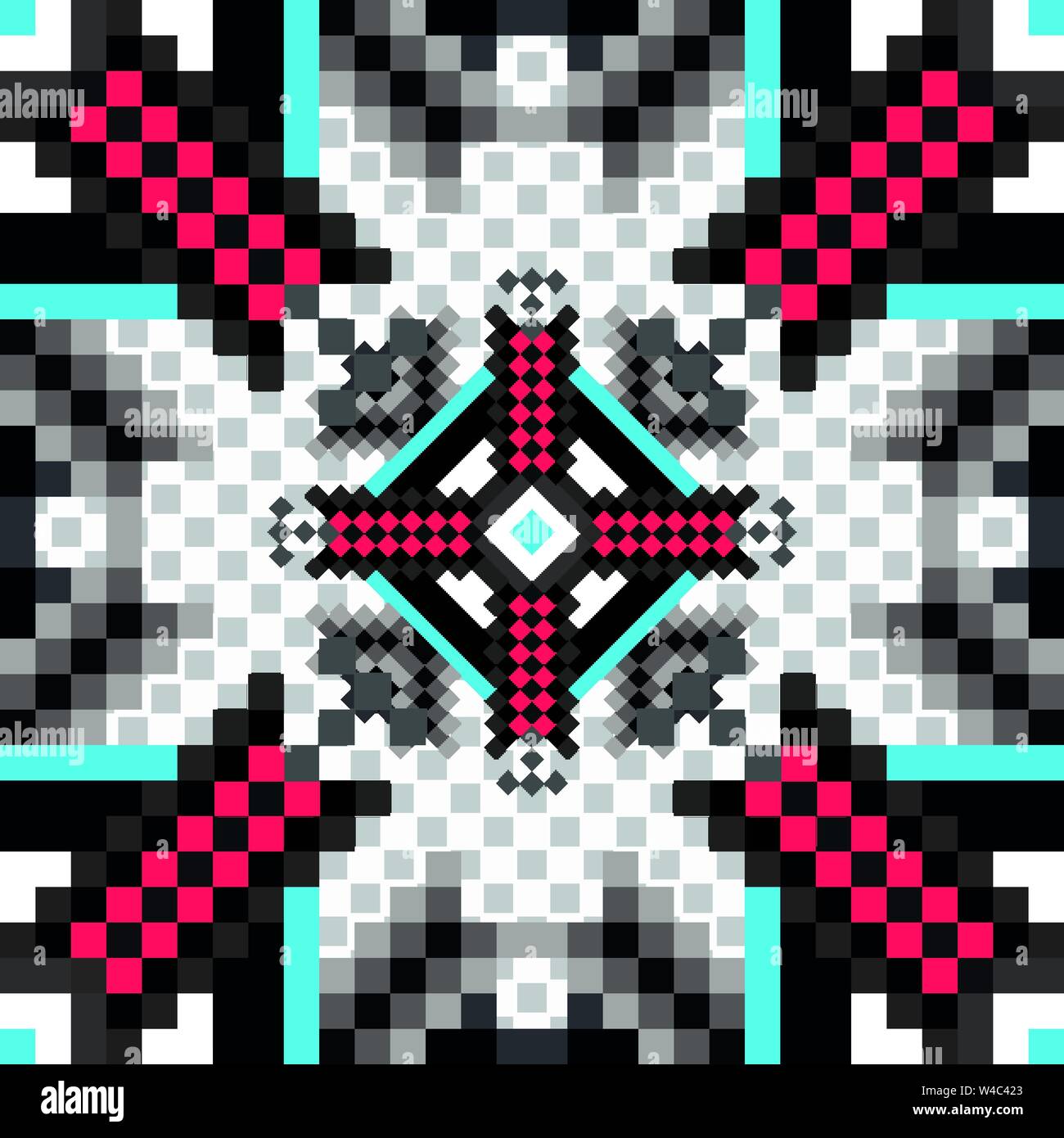 pixels on a white background geometric seamless pattern vector illustration Stock Vector