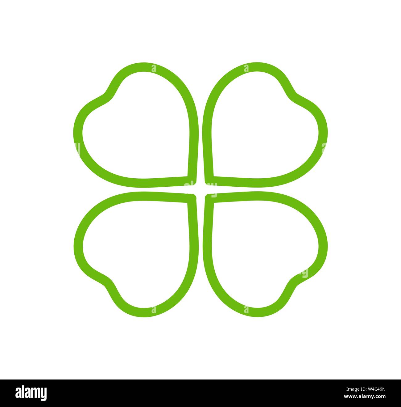 Green outline clover icon. Vector ilustration Stock Vector Image & Art ...