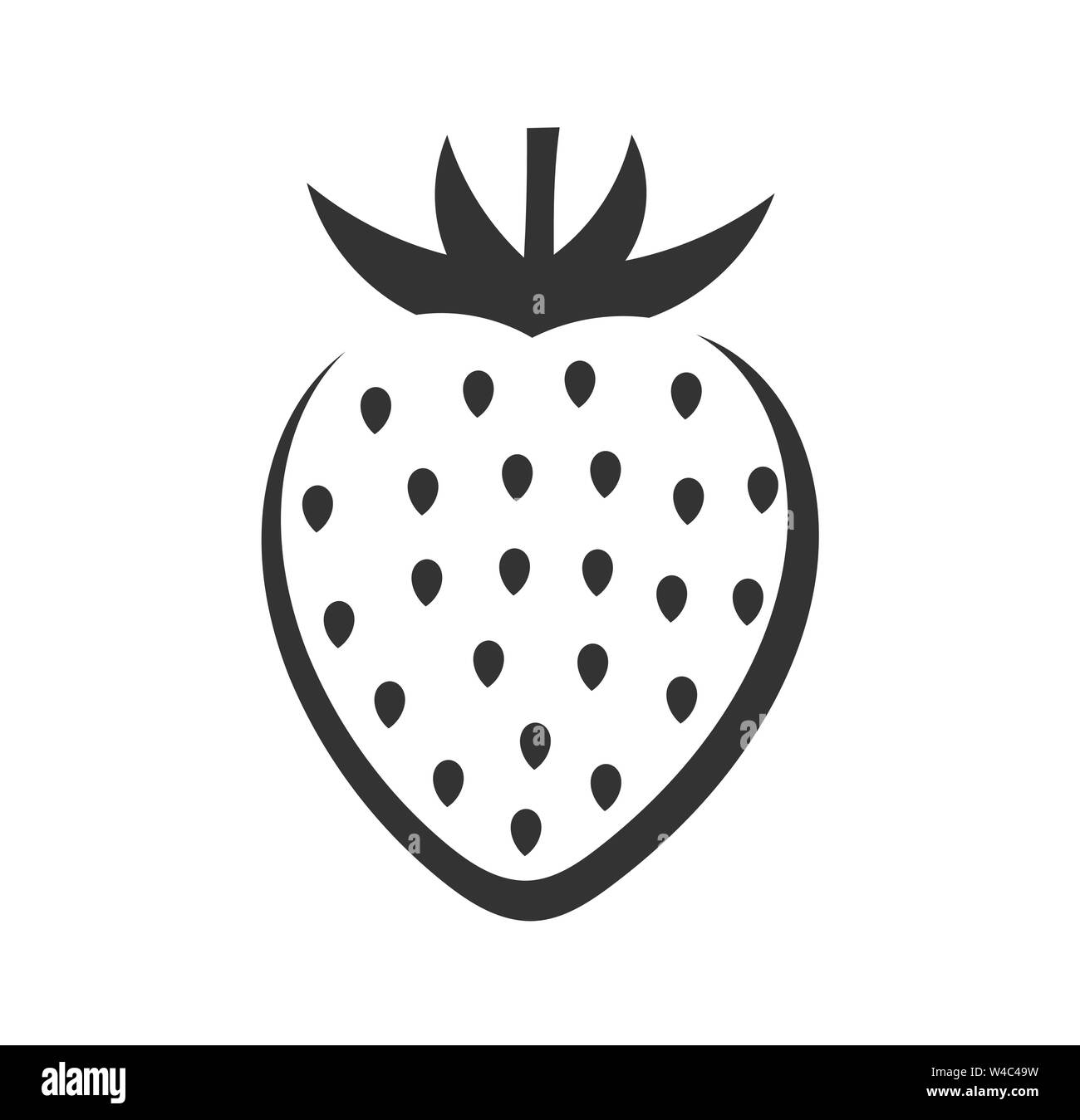 Strawberry fruit black icon. Vector illustration Stock Vector Image