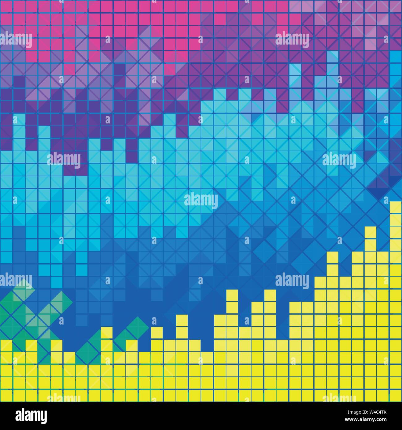 pixels colored psychedelic geometric background Stock Vector
