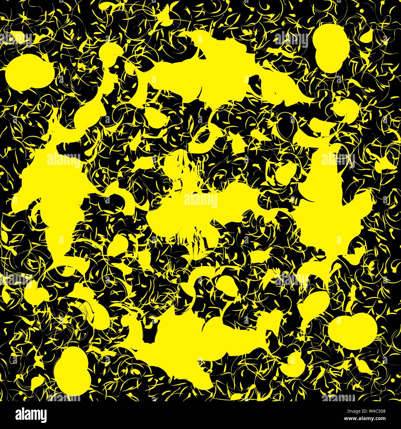 yellow spots on a black background a vector illustration Stock Vector